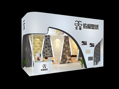 21平米展臺設(shè)計制作：二面開口/現(xiàn)代/木質(zhì)結(jié)構(gòu)/白色，為建材展展商而作（免費使用）