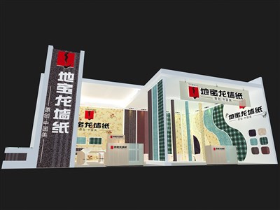 135平米展臺設計制作：二面開口/現(xiàn)代/木質(zhì)結構/白色，為建材展展商而作（免費使用）