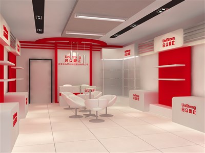 43.2平米展廳設(shè)計制作：現(xiàn)代/紅色，產(chǎn)品類展廳-合眾思壯（免費使用）