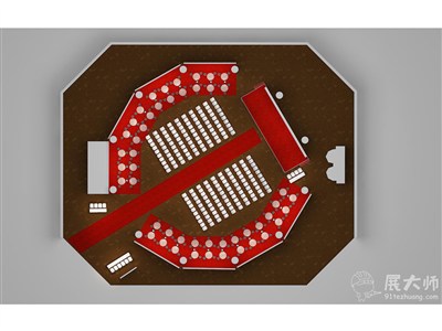 300平米展廳設(shè)計(jì)制作：現(xiàn)代/紅色，產(chǎn)品類展廳-同程光大（免費(fèi)使用）